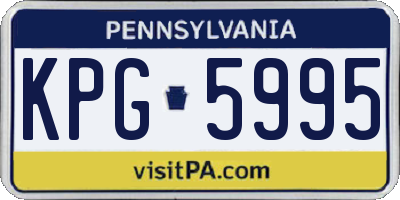 PA license plate KPG5995