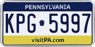 PA license plate KPG5997