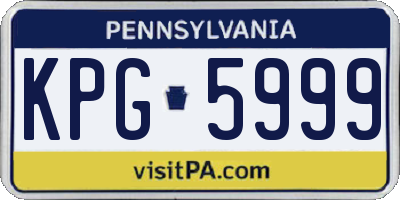 PA license plate KPG5999