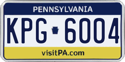 PA license plate KPG6004