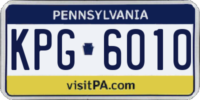 PA license plate KPG6010