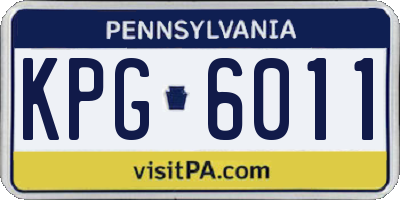 PA license plate KPG6011