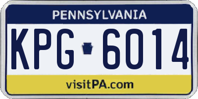 PA license plate KPG6014