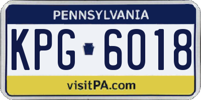 PA license plate KPG6018