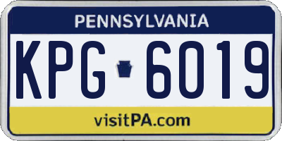 PA license plate KPG6019