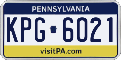 PA license plate KPG6021