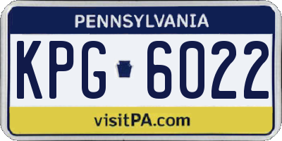 PA license plate KPG6022