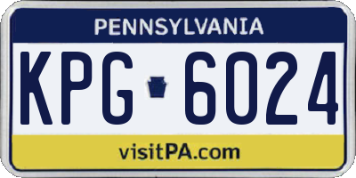 PA license plate KPG6024