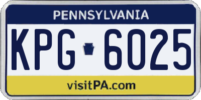 PA license plate KPG6025