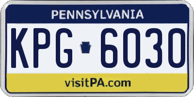 PA license plate KPG6030