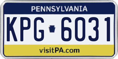PA license plate KPG6031