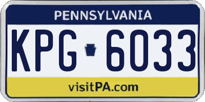 PA license plate KPG6033