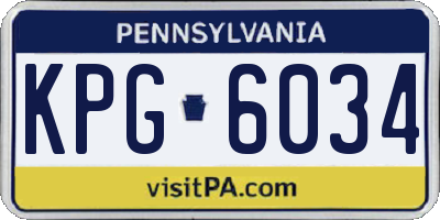 PA license plate KPG6034