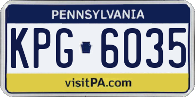 PA license plate KPG6035