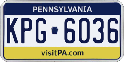 PA license plate KPG6036