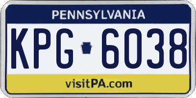 PA license plate KPG6038