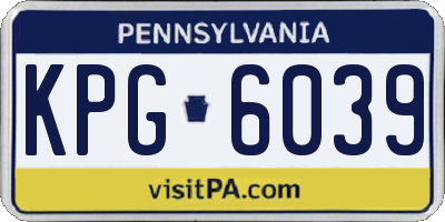 PA license plate KPG6039