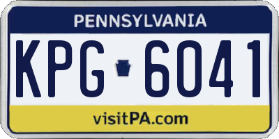 PA license plate KPG6041