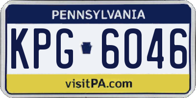 PA license plate KPG6046
