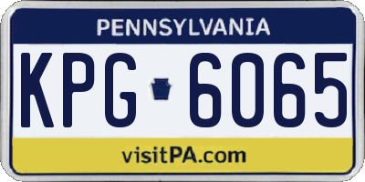 PA license plate KPG6065