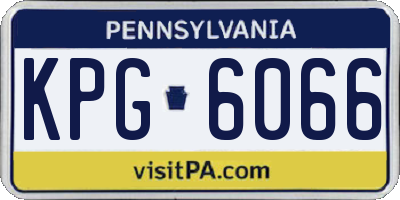 PA license plate KPG6066