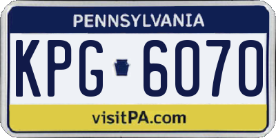 PA license plate KPG6070