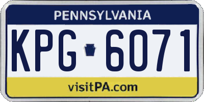 PA license plate KPG6071