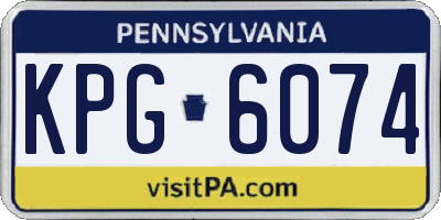 PA license plate KPG6074