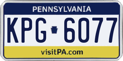 PA license plate KPG6077