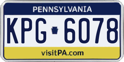 PA license plate KPG6078