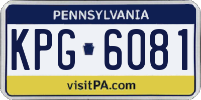 PA license plate KPG6081