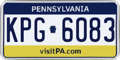 PA license plate KPG6083