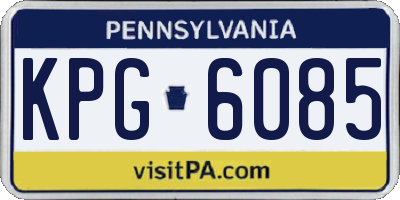PA license plate KPG6085
