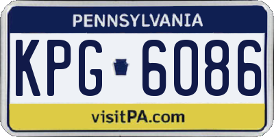 PA license plate KPG6086