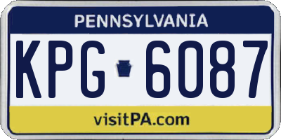 PA license plate KPG6087