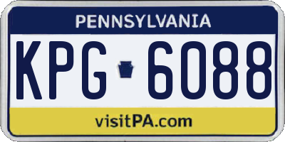 PA license plate KPG6088