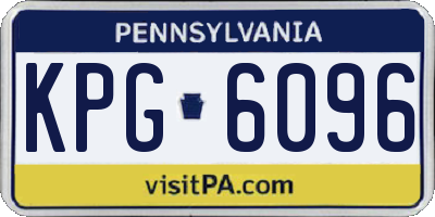 PA license plate KPG6096