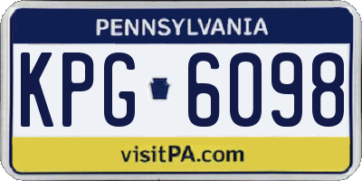 PA license plate KPG6098