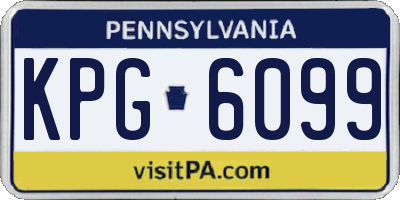 PA license plate KPG6099
