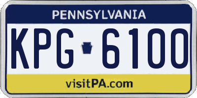 PA license plate KPG6100