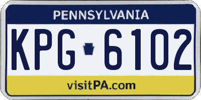 PA license plate KPG6102