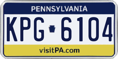 PA license plate KPG6104
