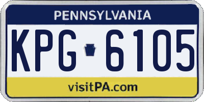 PA license plate KPG6105