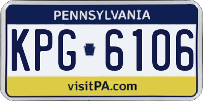 PA license plate KPG6106