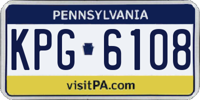 PA license plate KPG6108