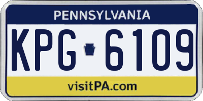 PA license plate KPG6109