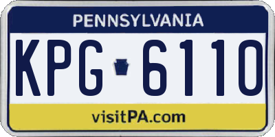 PA license plate KPG6110