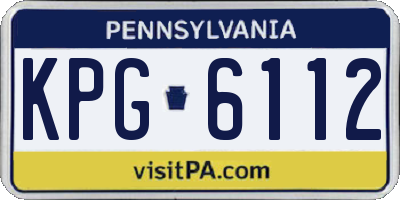 PA license plate KPG6112