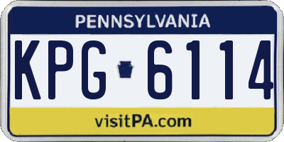 PA license plate KPG6114