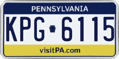 PA license plate KPG6115